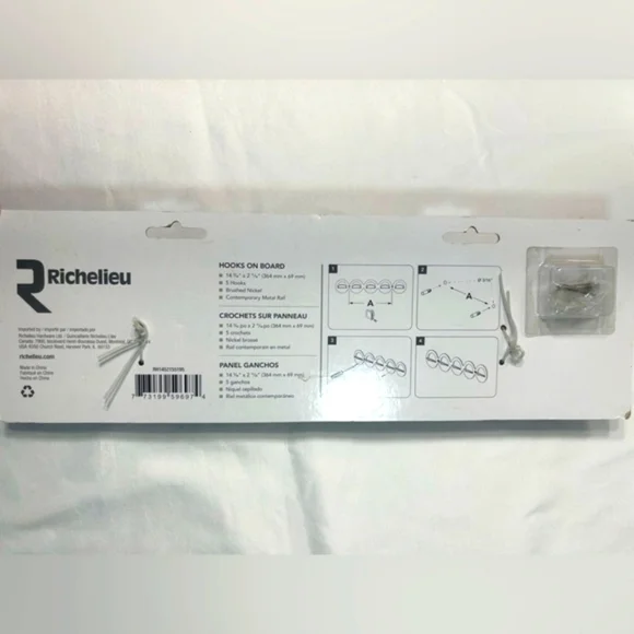 Richelieu Contemporary Silver Hook Rack - Picture 2 of 5